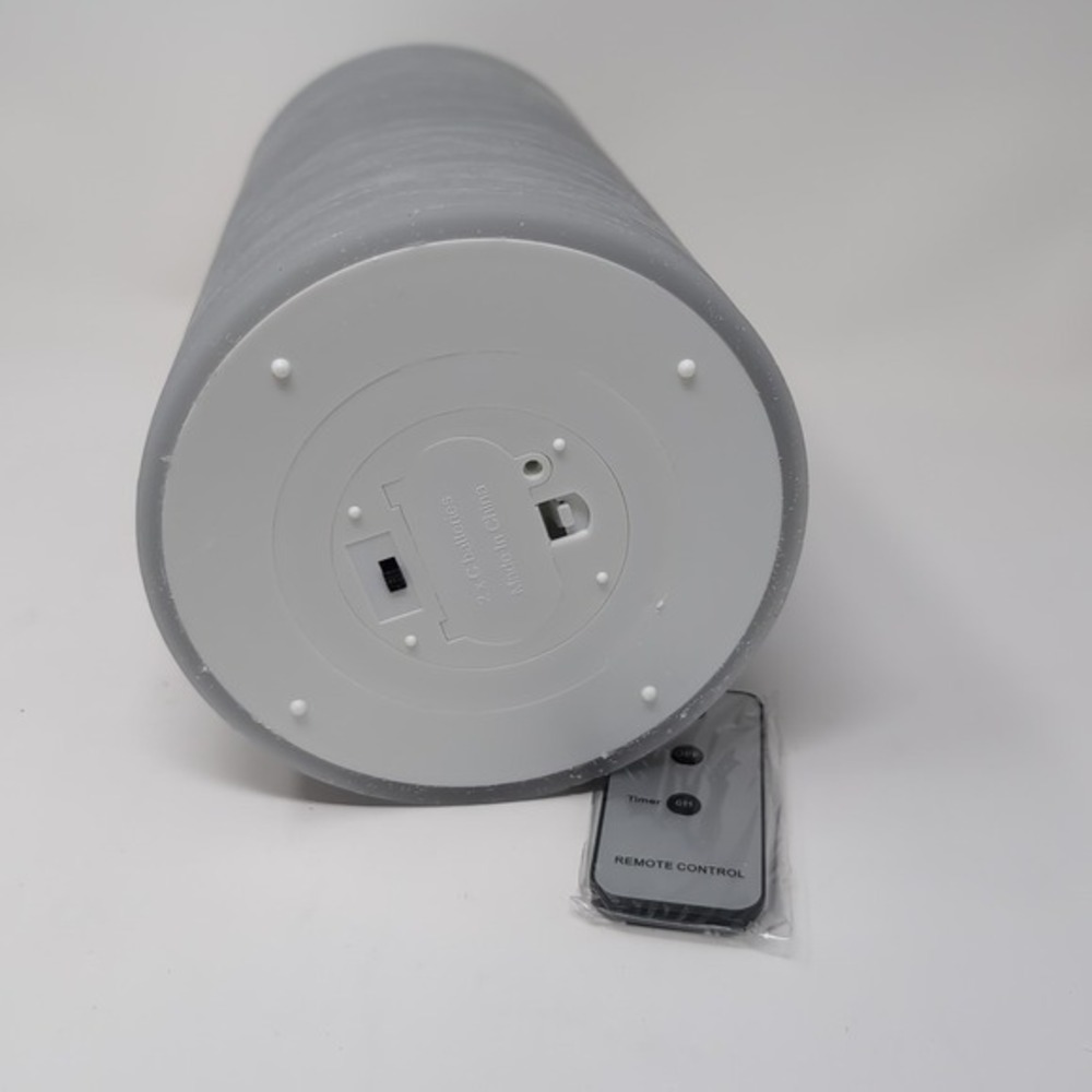 Home Reflections Flameless 6" x 10" Jumbo Candle Decor with Remote Control Gray - Picture 5 of 7